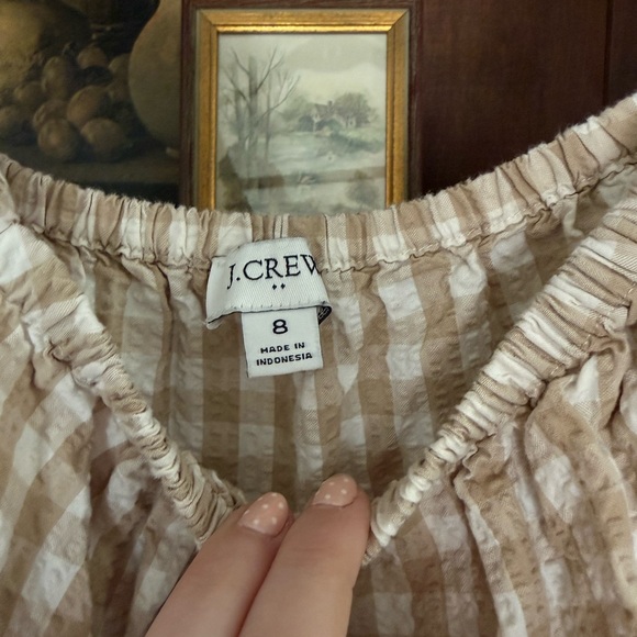 J. Crew Gingham Puff-Sleeve Midi Dress - Picture 3 of 7